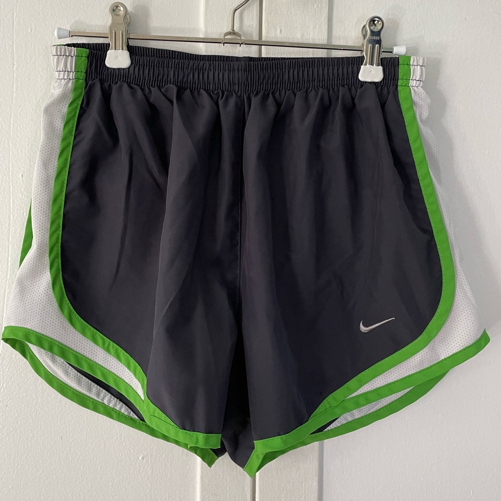 NWOT Nike Tempo Running Shorts in Charcoal and Lime